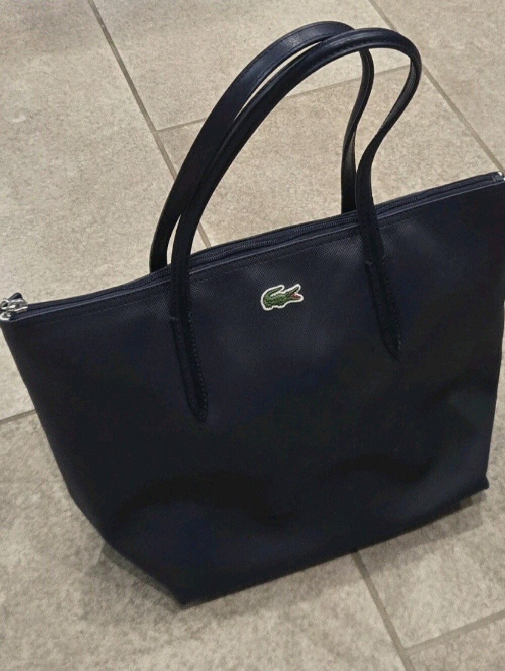 Lacoste L.12.12 Concept Small Zip Tote Bag Navy Blue